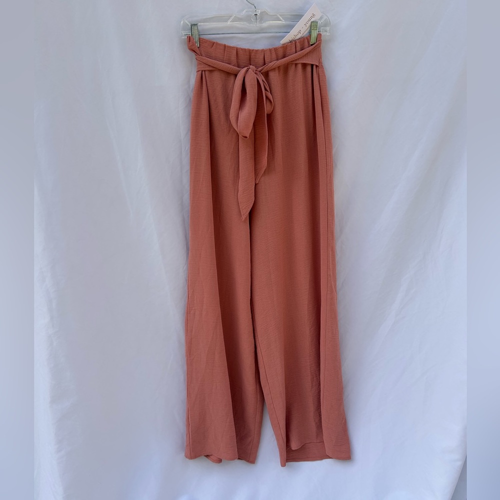 Bishop & Young Anthropologie New Size M Good Vibes Wide Leg High Rise Pants Pink